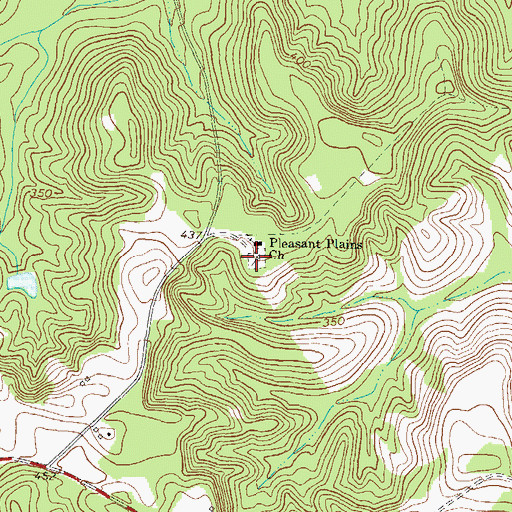Topographic Map of Pleasant Plains Cemetery, GA