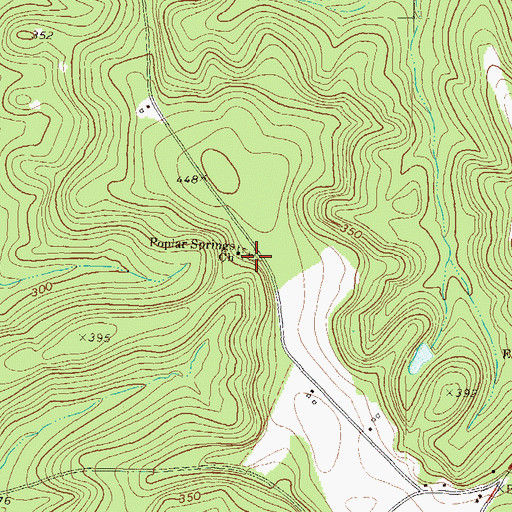 Topographic Map of Poplar Springs Cemetery, GA