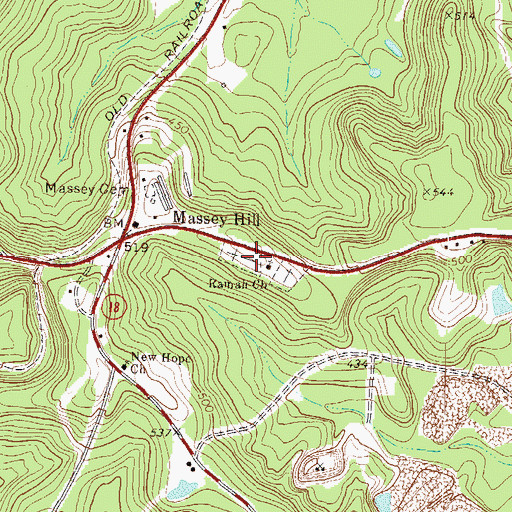 Topographic Map of Ramah Cemetery, GA