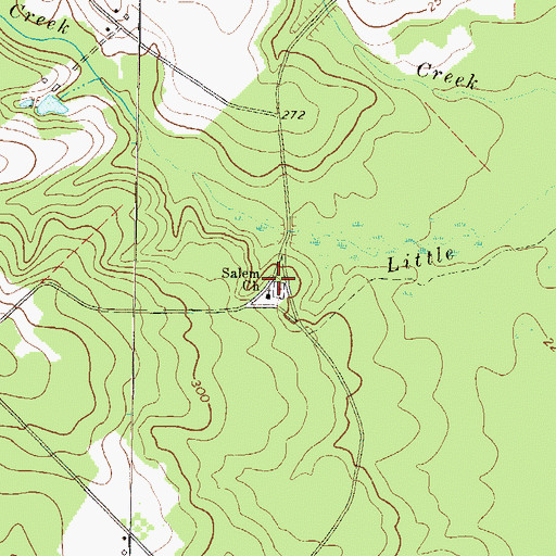 Topographic Map of Salem Cemetery, GA