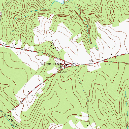 Topographic Map of Walnut Creek Cemetery, GA