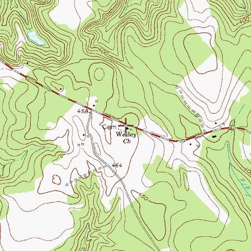 Topographic Map of Wesley Cemetery, GA