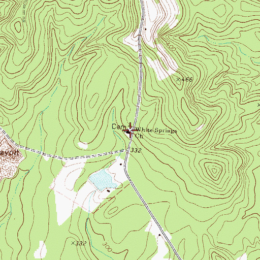 Topographic Map of White Springs Cemetery, GA