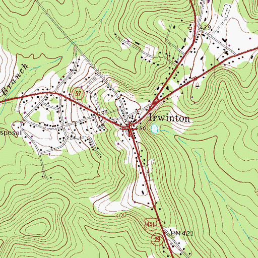 Topographic Map of Wilkinson County Courthouse, GA