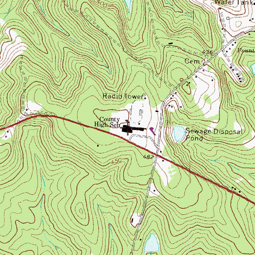Topographic Map of Wilkinson County High School, GA