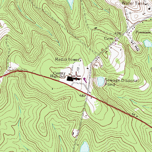 Topographic Map of Wilkinson County Middle School, GA