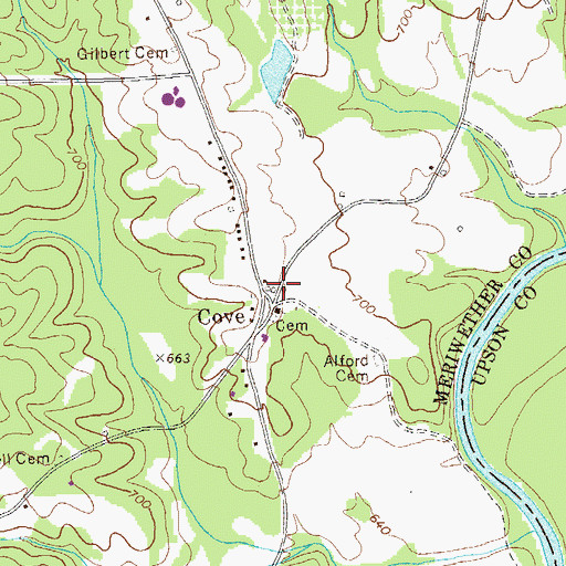 Topographic Map of Alford School (historical), GA
