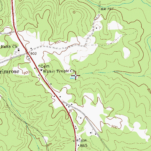 Topographic Map of Andrews Mill (historical), GA
