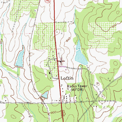 Topographic Map of Bethesda United Methodist Church, GA
