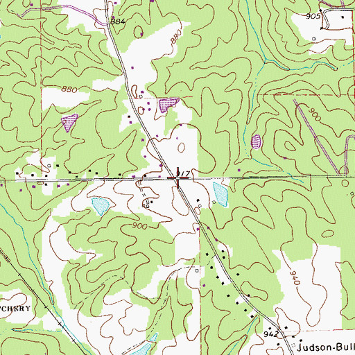 Topographic Map of Bullochville (historical), GA