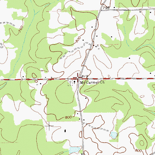Topographic Map of Carmel, GA