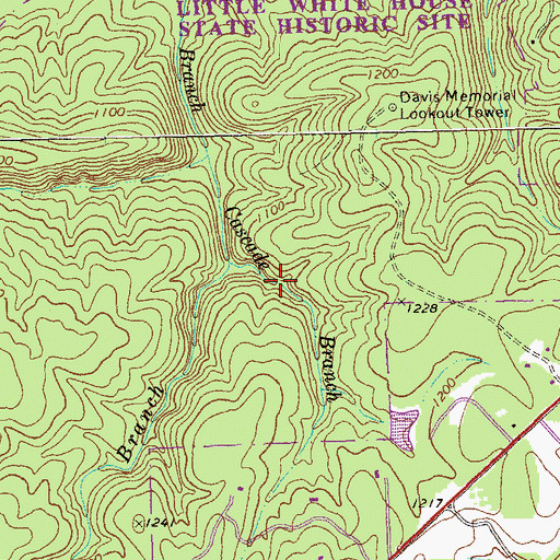 Topographic Map of Cascade Falls, GA