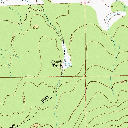 Topographic Map of South Tank, AZ