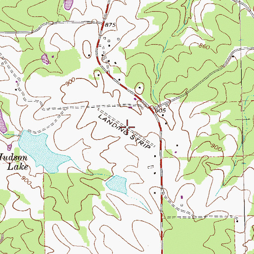 Topographic Map of E H Hutton Airstrip (historical), GA