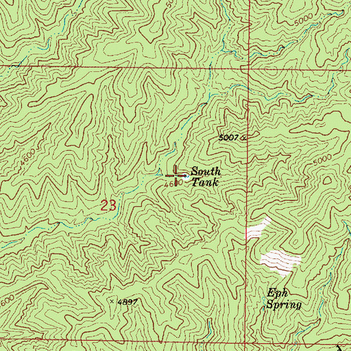 Topographic Map of South Tank, AZ