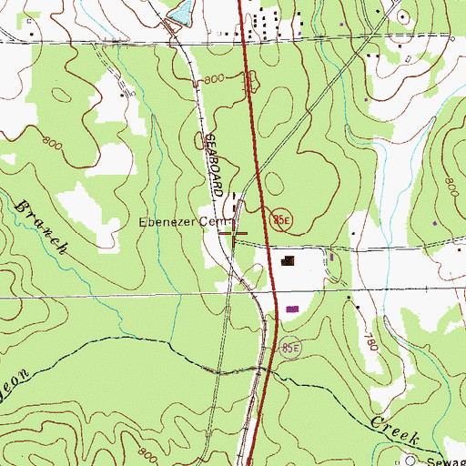 Topographic Map of Eberneza School (historical), GA