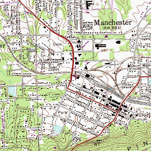Topographic Map of Fifth Avenue Shopping Center, GA