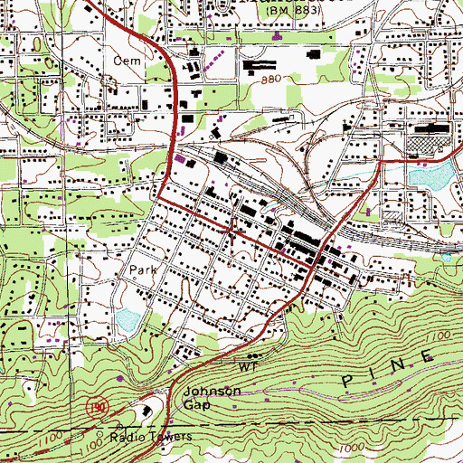 Topographic Map of First Presbyterian Church, GA
