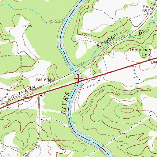 Topographic Map of Iron Bridge, GA