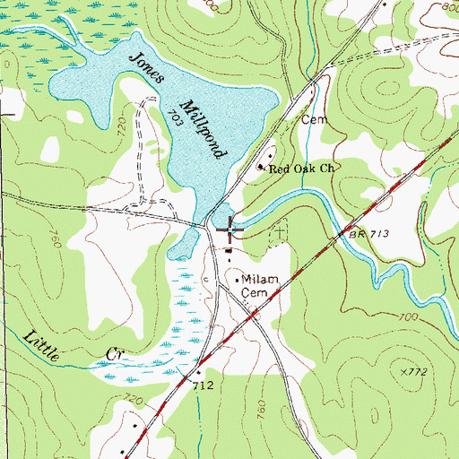 Topographic Map of Jones Mill (historical), GA