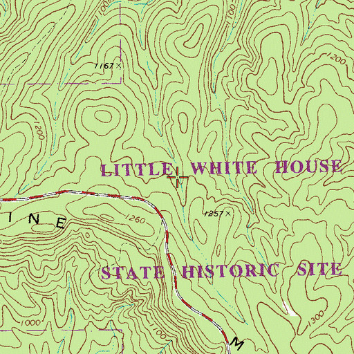 Topographic Map of Little White House State Historic Site, GA