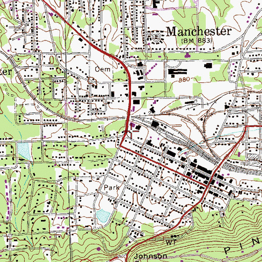 Topographic Map of Manchester Grade School (historical), GA
