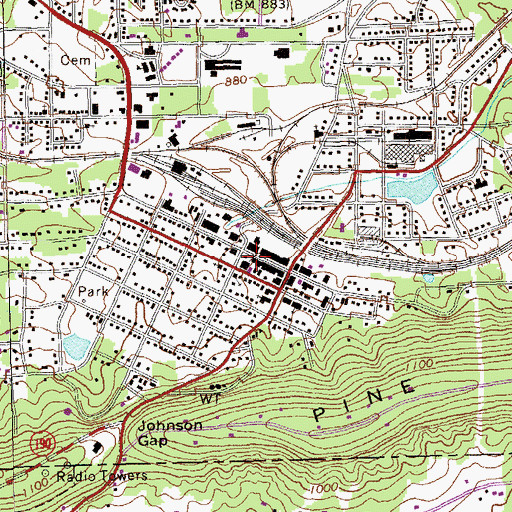 Topographic Map of Manchester Post Office, GA