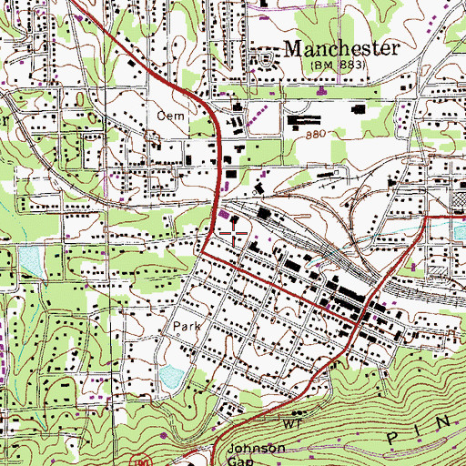 Topographic Map of Manchester Public School (historical), GA