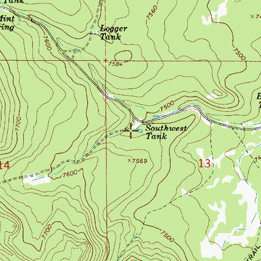 Topographic Map of Southeast Tank, AZ