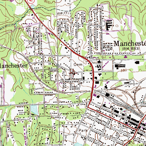 Topographic Map of Meriwether County Training School (historical), GA