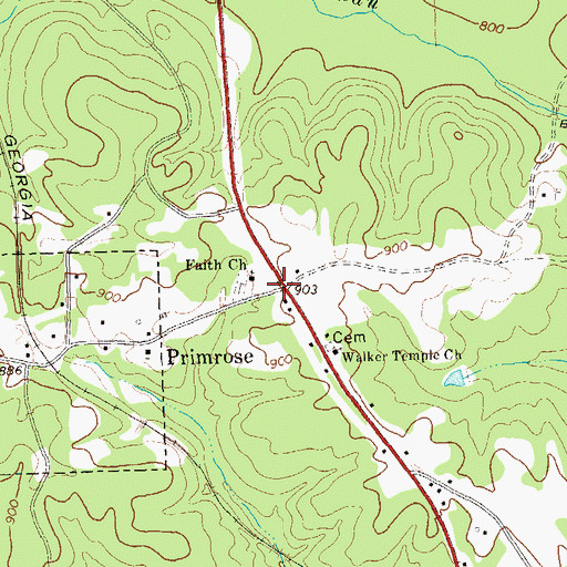 Topographic Map of Midway, GA