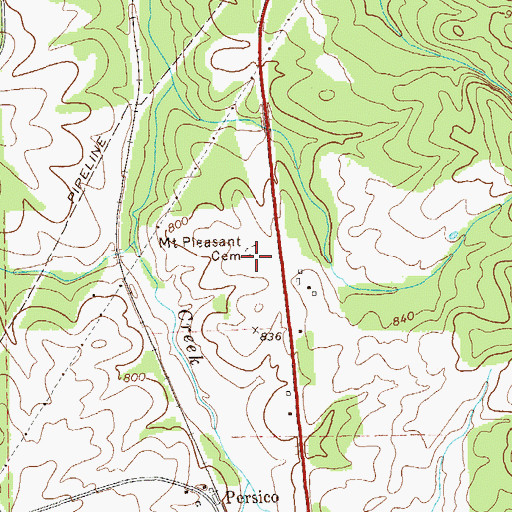 Topographic Map of Mount Pleasant Congregational Church (historical), GA