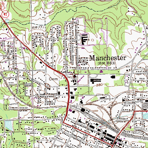 Topographic Map of Pine Mountain Regional Library, GA