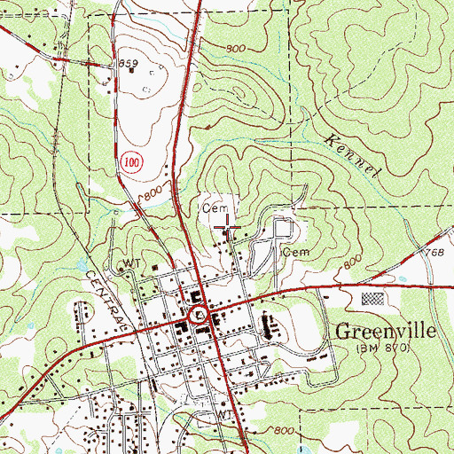 Topographic Map of Rust Chapel Methodist Church, GA