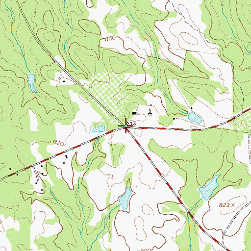 Topographic Map of Tigners Cross Roads, GA