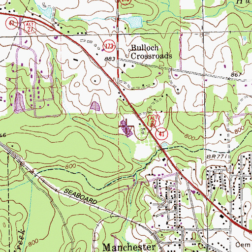 Topographic Map of Town and Country Plaza Shopping Center, GA