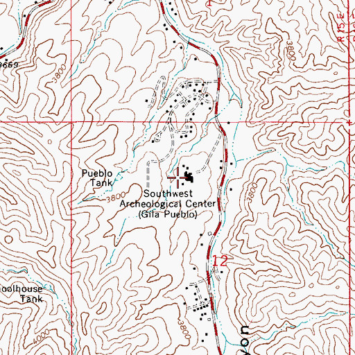 Topographic Map of Southwest Archeological Center, AZ