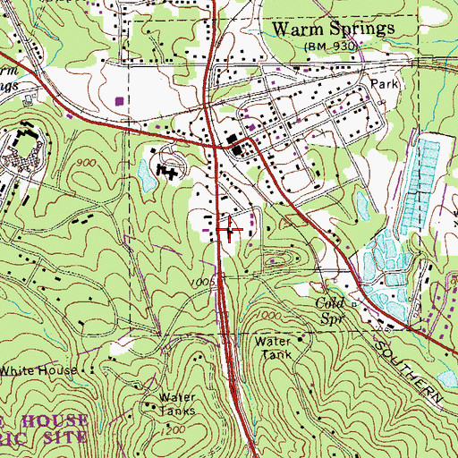 Topographic Map of Warm Springs Elementary School, GA