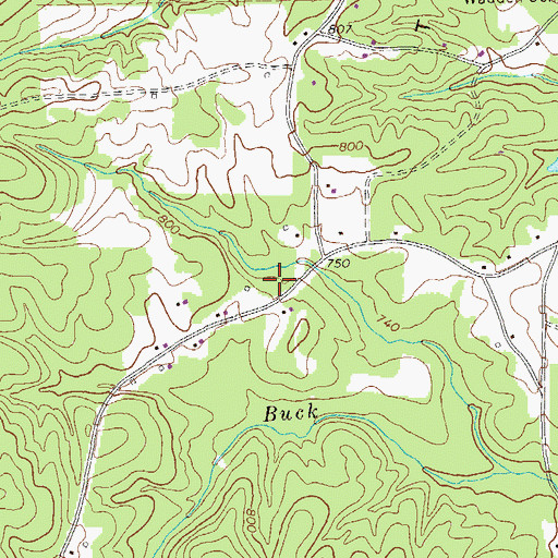 Topographic Map of West Brown Cemetery, GA