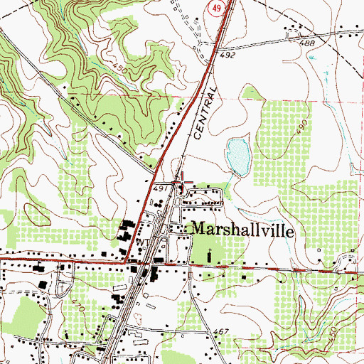 Topographic Map of Bethel Baptist Church, GA