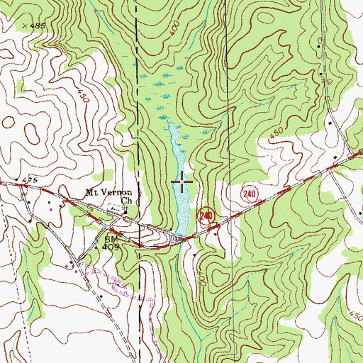 Topographic Map of Brays Mill Pond, GA
