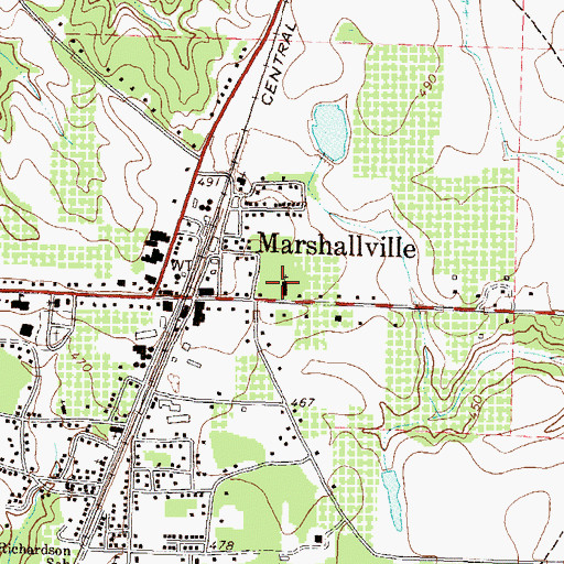 Topographic Map of First Baptist Church, GA