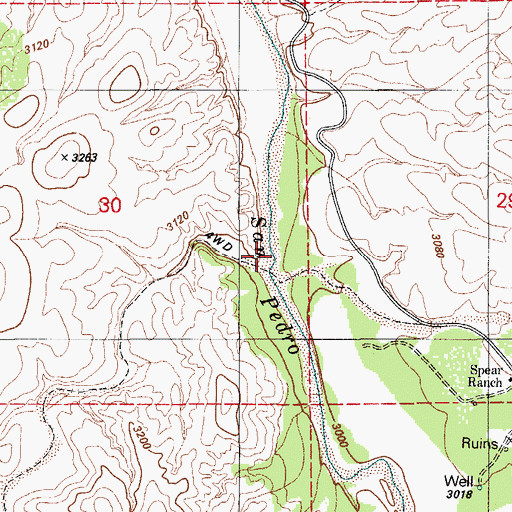 Topographic Map of Soza Canyon, AZ