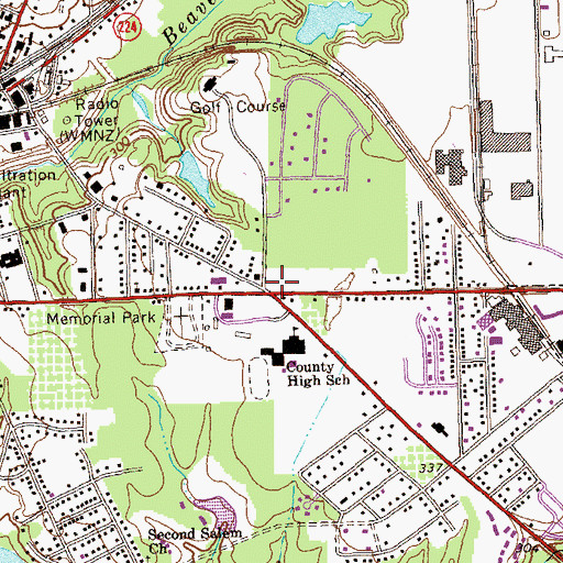 Topographic Map of Flint River Plaza Shopping Center, GA