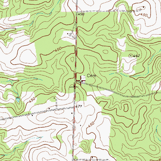 Topographic Map of Freedom Church, GA