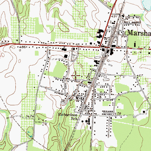 Topographic Map of Glorious Hope Primitive Baptist Church, GA