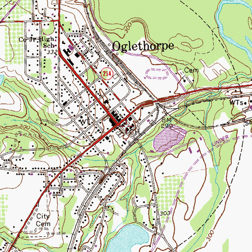 Topographic Map of Macon County Courthouse, GA