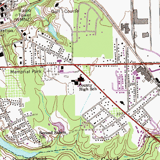 Topographic Map of Macon County High School, GA