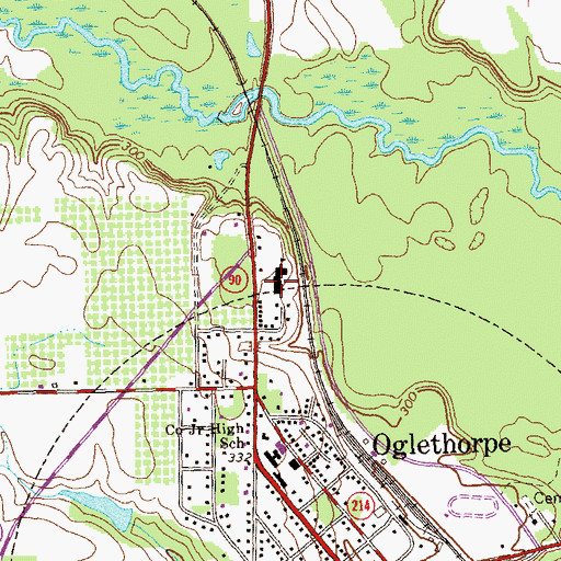 Topographic Map of Macon County Primary School, GA