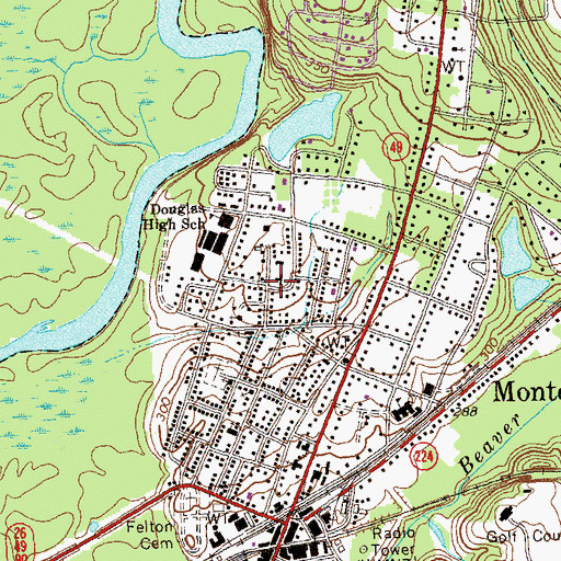 Topographic Map of Macon County Training School (historical), GA